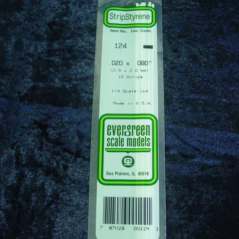 Evergreen Strip 124 0.020 x 0.080 x 14" (10)