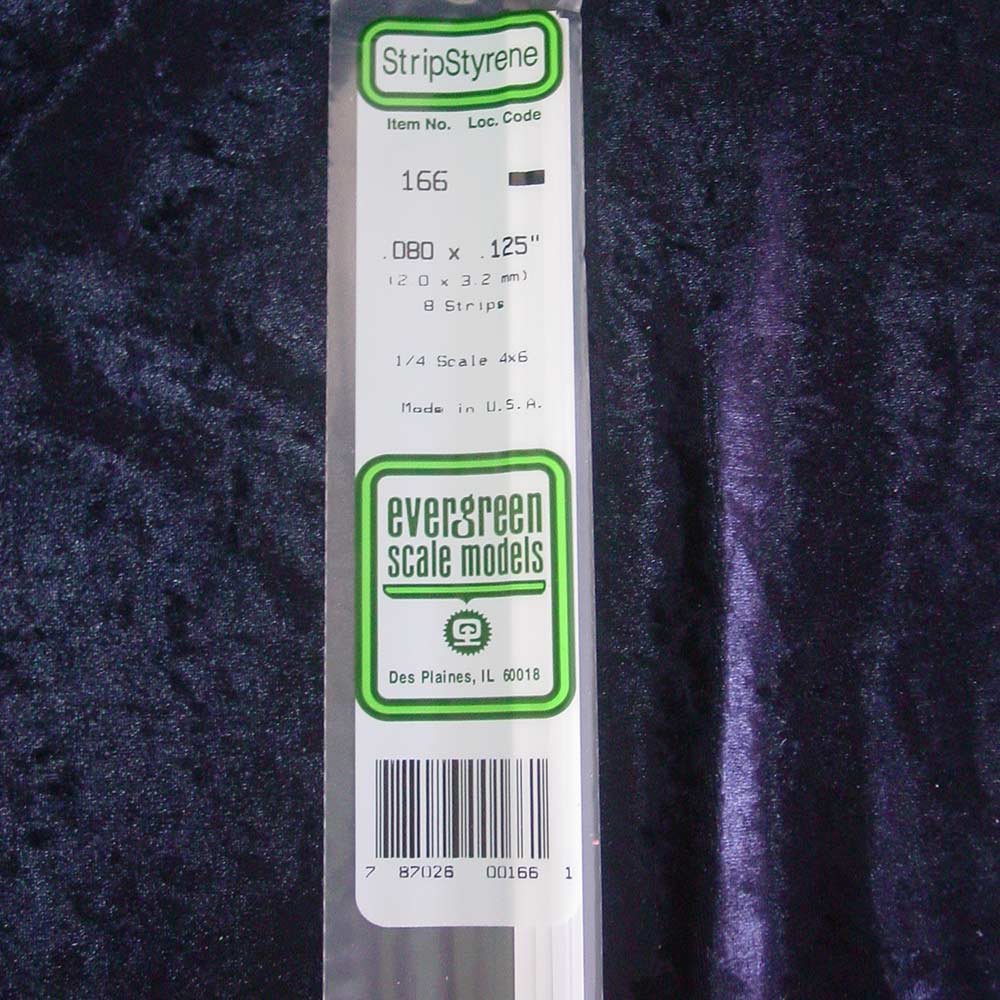 Evergreen Strip 166 0.080 x 0.125 x 14" (8)
