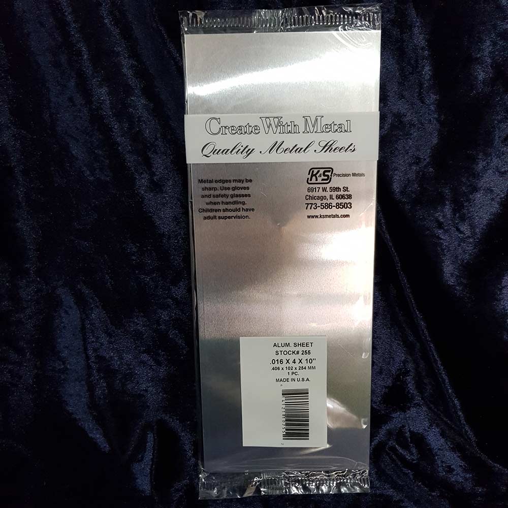 Aluminium Sheet K&S 255 0.016"x10"x4" 0.406x102x254mm