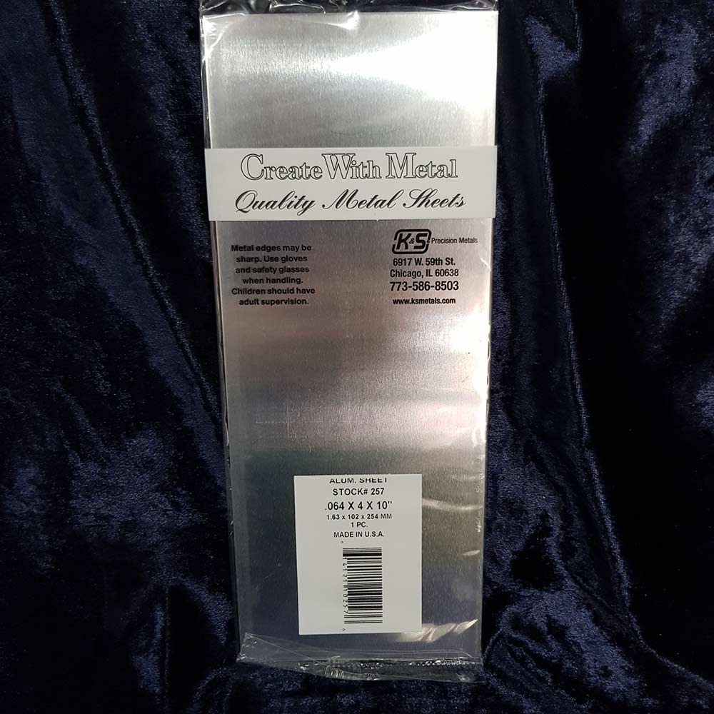 Aluminium Sheet K&S 257 0.064"x10"x4" 1.62x102x254mm