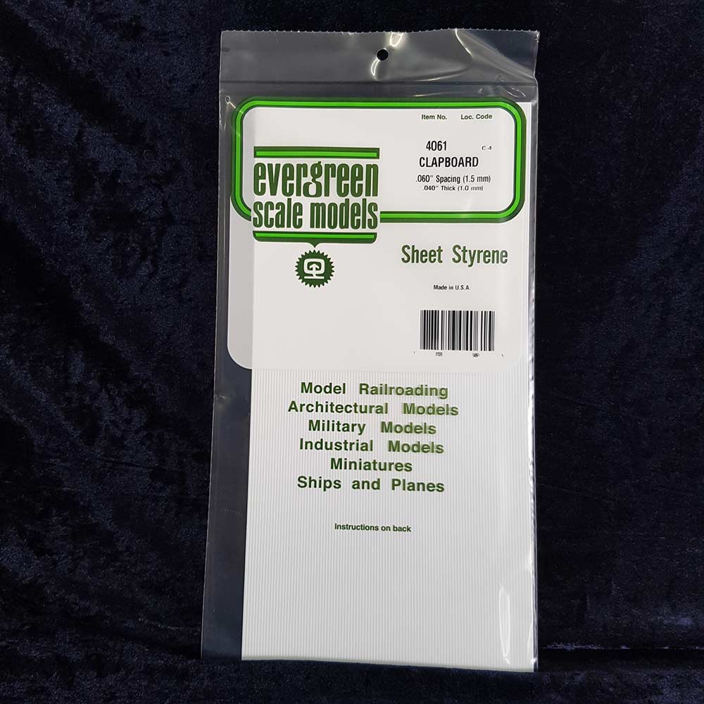 Evergreen Clapboard Siding Sheet 4061 0.060 x 6 x 12" (1)