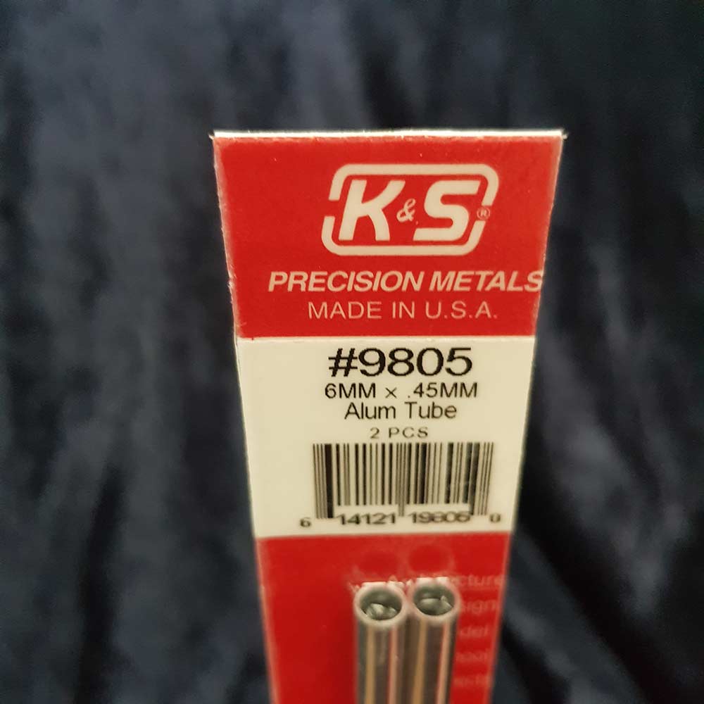 Aluminium Tube K&S 9805 6mm x 300mm 0.45mm Wall (2)