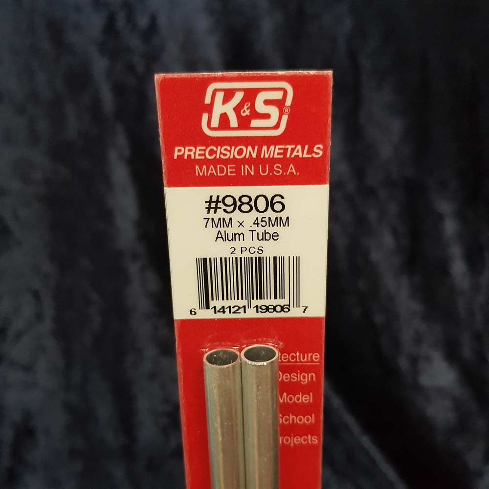 Aluminium Tube K&S 9806 7mm x 300mm 0.45mm Wall (2)