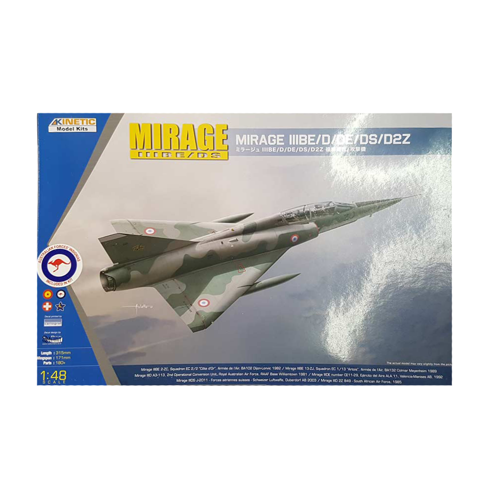 Mirage IIIBE/DS 1:48 scale - Kinetic
