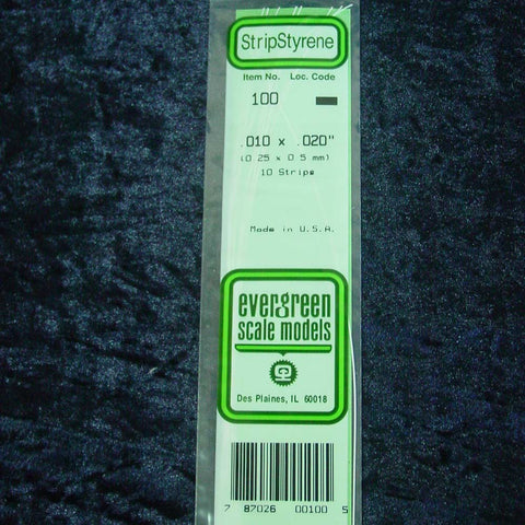 Evergreen Strip 100 0.010 x 0.020 x 14" (10)