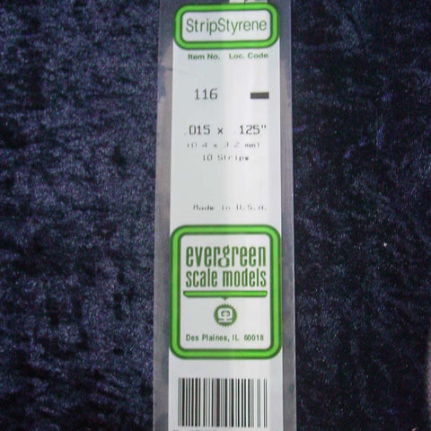 Evergreen Strip 116 0.015 x 0.125 x 14" (10)