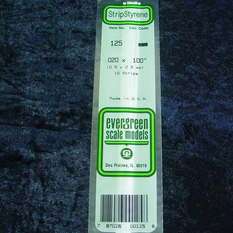 Evergreen Strip 125 0.020 x 0.100 x 14" (10)