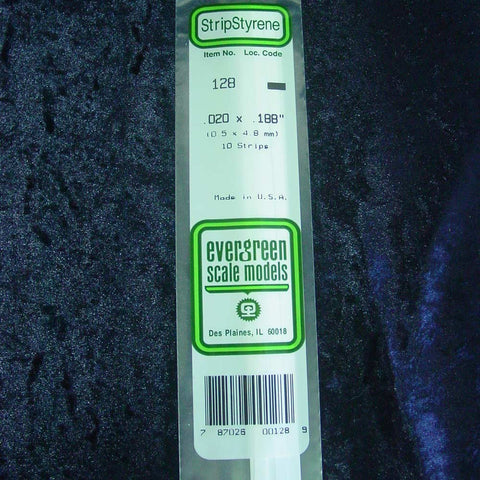 Evergreen Strip 128 0.020 x 0.188 x 14" (10)
