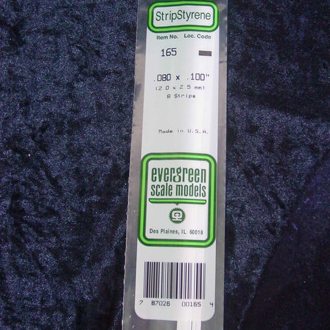 Evergreen Strip 165 0.080 x 0.100 x 14" (8)