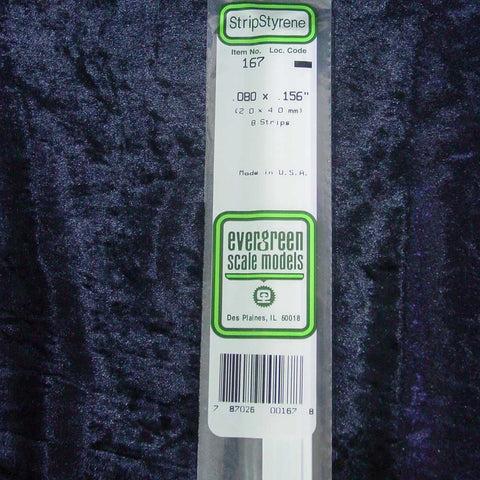 Evergreen Strip 167 0.080 x 0.156 x 14" (8)