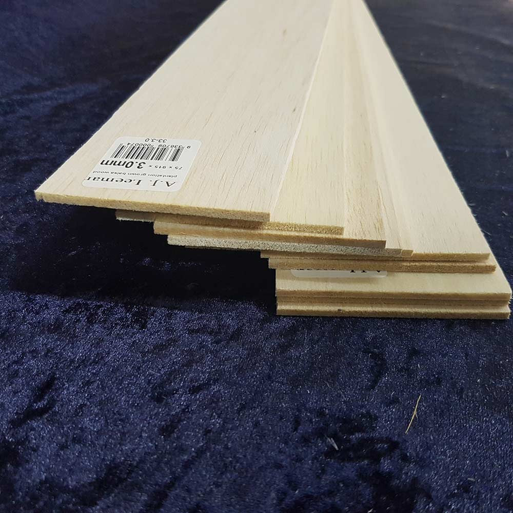 Balsa Sheet 915mm long 75mm wide - this product cannot be shipped, pickup only