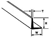 Plastruct 90506 AFS-8 Angle, Styrene 1/4" 6.4mm (each)