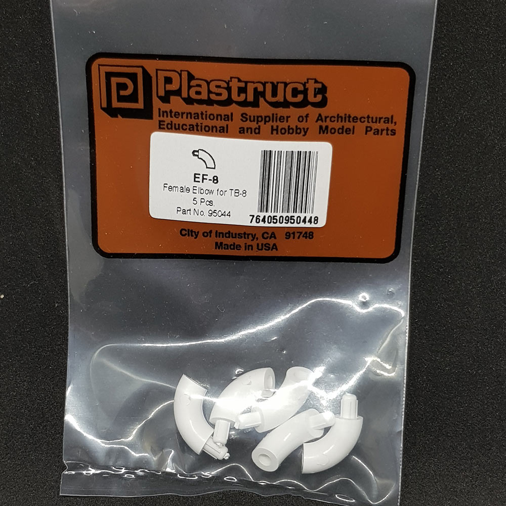 Plastruct 95044 EF-8 90° Fem Elbow for TB-8 (5)