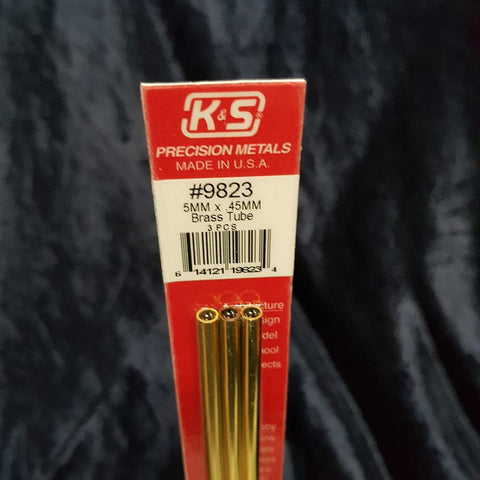 Brass Tube K&S 9823 5mm x 300mm 0.45mm Wall (3)
