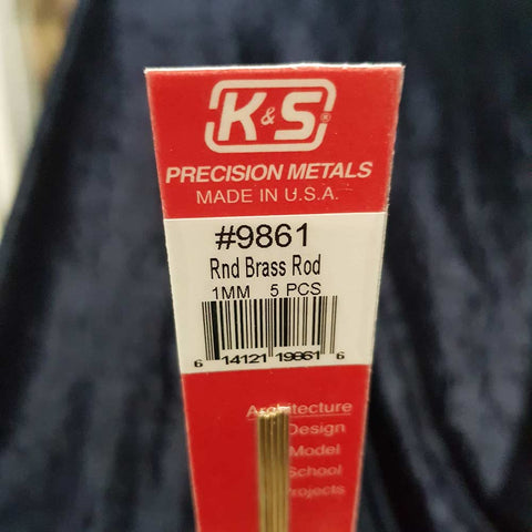Brass Rod K&S 9861 1mm x 300mm (5)