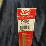 Brass Rod K&S 9862 1.5mm x 300mm (5)