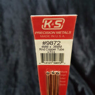 Copper Tube K&S 9872 4mm x 300mm 0.36 Wall (4)