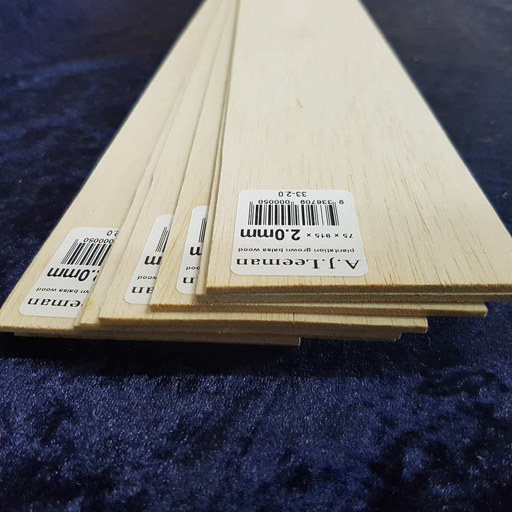 Balsa Sheet 915mm long 75mm wide - this product cannot be shipped, pickup only