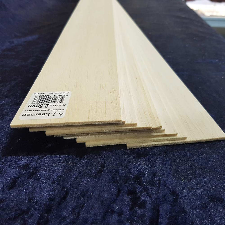 Balsa Sheet 915mm long 75mm wide - this product cannot be shipped, pickup only