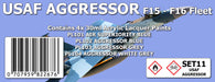 SET11 USAF AGGRESSOR F15-F16 Colour Set