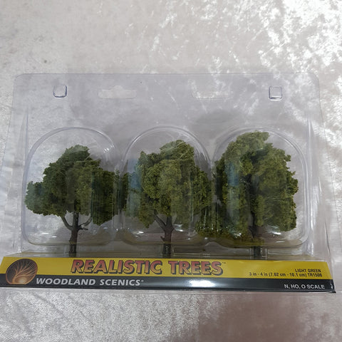 Trees, Realistic Light Green 3pk 3-4"