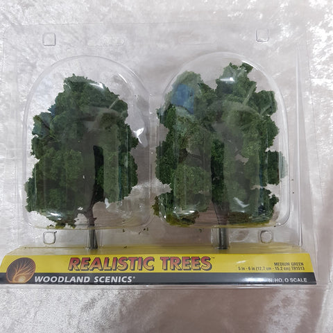 Trees, Realistic Medium Green 2pk 5-6"
